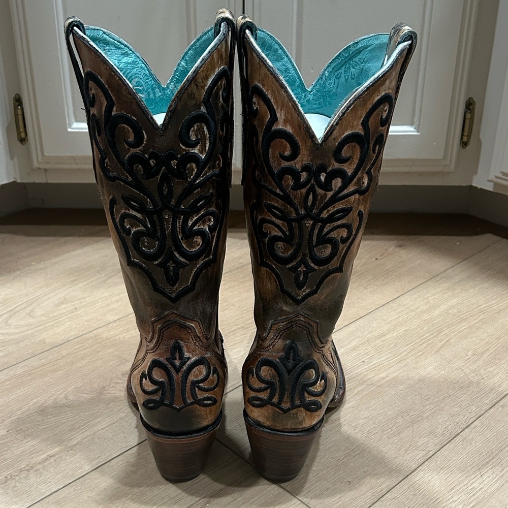 CORRAL WOMEN'S CORD STITCH COWGIRL BOOTS - SNIP TOE Size 8 - Picture 5 of 16
